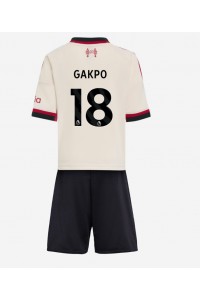 Liverpool Cody Gakpo #18 Babyklær Borte Fotballdrakt til barn 2025-26 Korte ermer (+ Korte bukser)